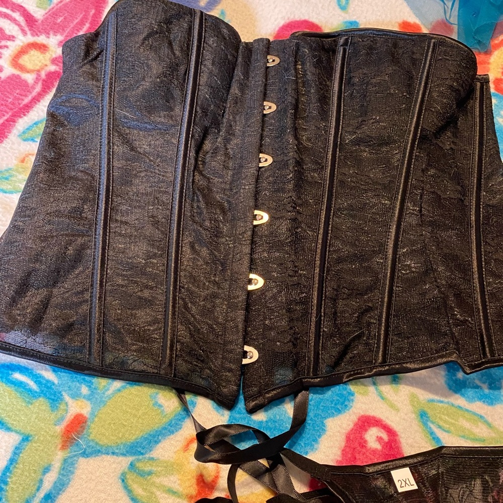 Corset with thong panty